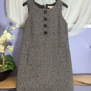 Michael Kors Textured Black and Gray Mini Dress